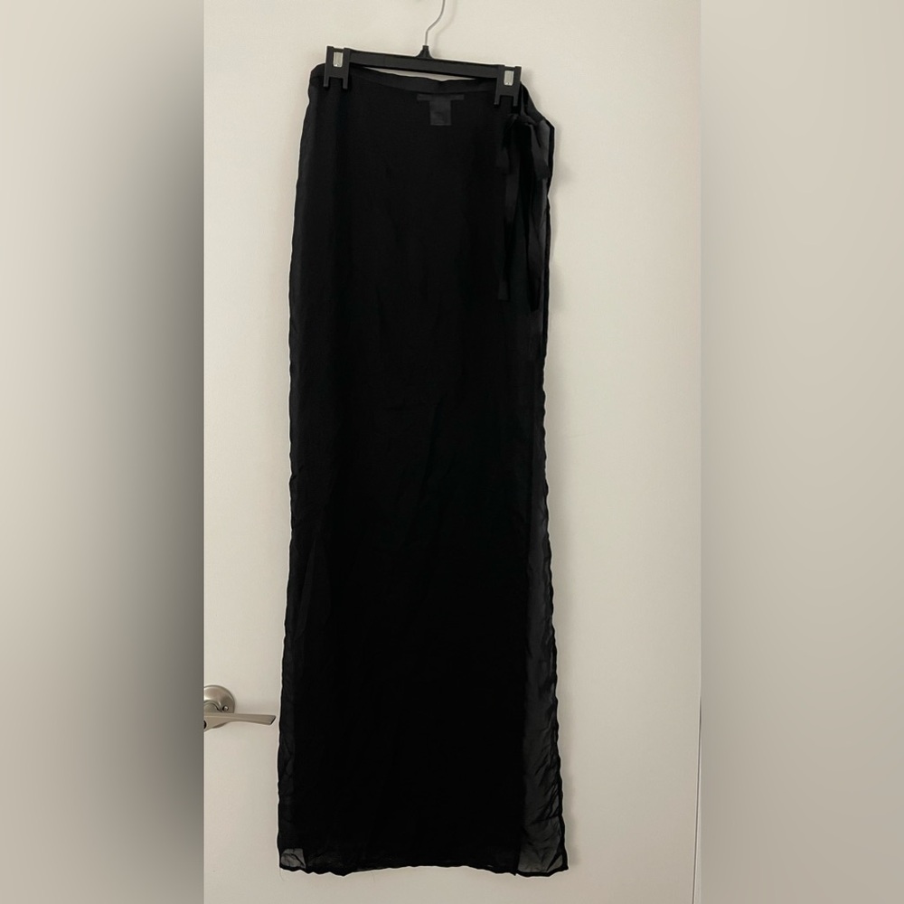 Meshki Black Coverup Side Tie Skirt - size L